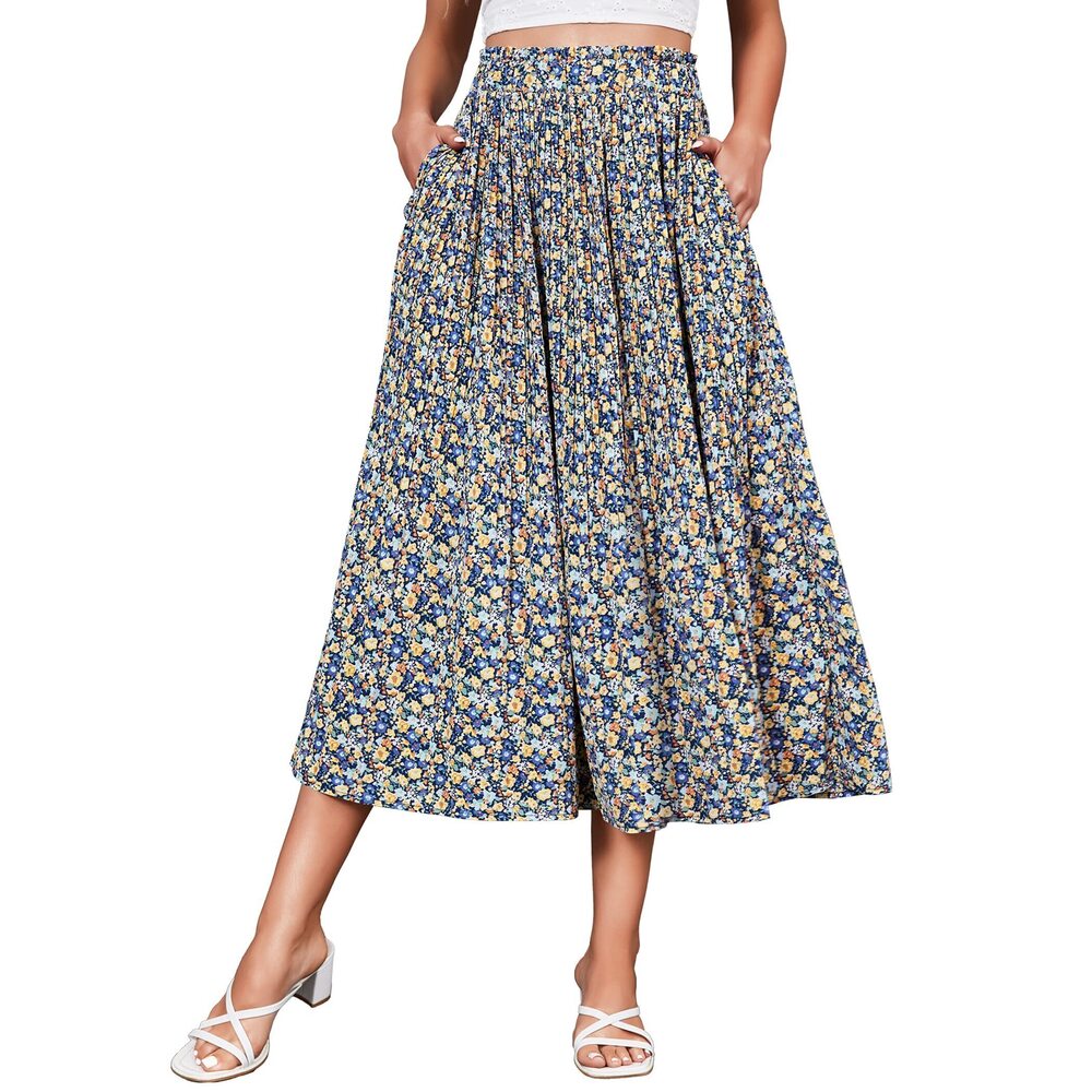 6823 Skirt High Waist Skirt Pattern Pleated Skirt Midi Length Swing Skirt